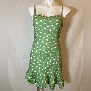 Zara Polka Dot Green Print Dress